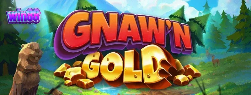 Tampilan visual antarmuka permainan slot Gnaw’n Gold dengan tema hutan dan berang-berang.